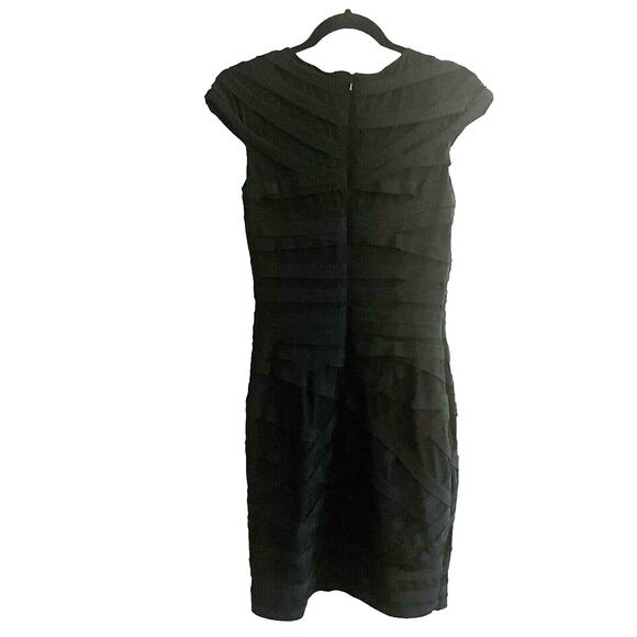 Tadashi Shoji Bandage dress Pleated Criss-Cross bodice in Black #G1112 - Picture 1 of 4